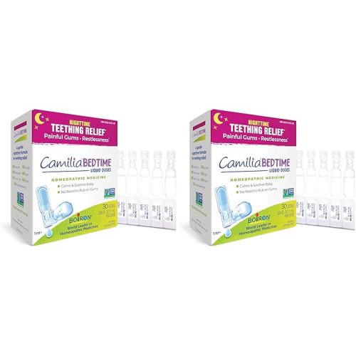 Boiron Camilia Bedtime Liquid Doses for Nighttime Teething Relief, Painful Gums, Restlessness, and Irritability - 30 Count