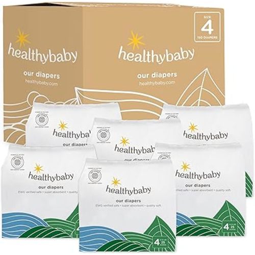 Our Diapers | The First EWG Verified & Microbiome-Friendly Diaper | 12-Hour Leak Protection | Made with Organic Cotton & Plant-Derived Materials | Totally Chlorine Free | Size 4 (22-32 lbs) 150 Count