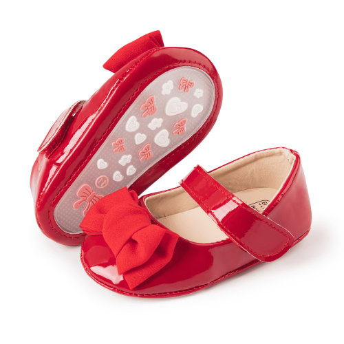 Meckior Baby Girls Shoes Infant Mary Jane Dress Bowknot Princess Crib Flats for Newborn First Walkers 3-18 Months