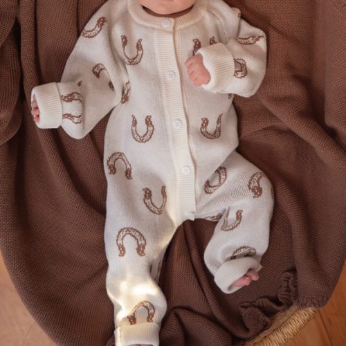 Knit Classic Romper | Western Horse Shoe – Little and Fern