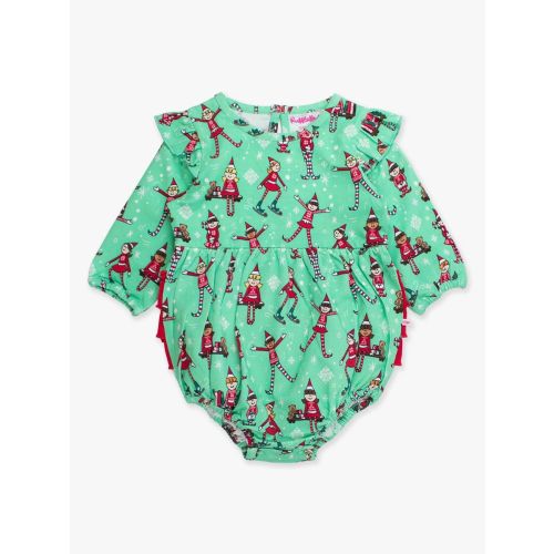 Christmas Knit Long Sleeve Flutter Bubble Romper