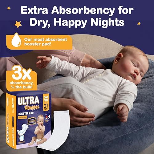 Inspire Ultra Dimples Diaper Booster Pads, One Size Fits All, 42 Count, Unisex-Babies