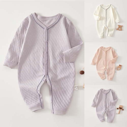 THDHVS Newborn Sleepers,Baby Boy Clothes,Long Sleeve Onsies for Girls Boys Bodysuits Newborn Infant Ribbed Fall Baby Girl Romper Undershirt Purple 3-6 Months