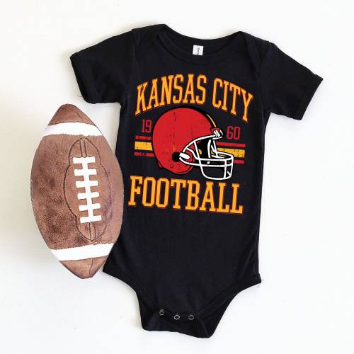 Kansas City Football Bodysuit , Vintage KC Football Baby , Toddler KC Football , Baby Game Day Tee , Football Season Bodysuit