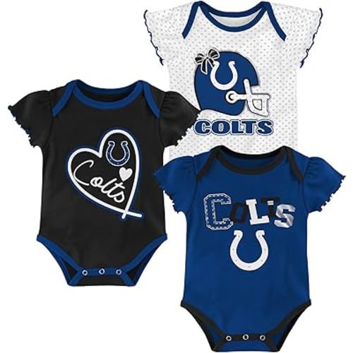 Outerstuff NFL Teams Newborn Baby and Infant Short Sleeve Bodysuit 3-Pack (0-18M)