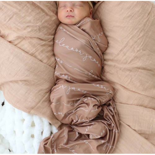Personalized Camel Baby Name Swaddle Blanket