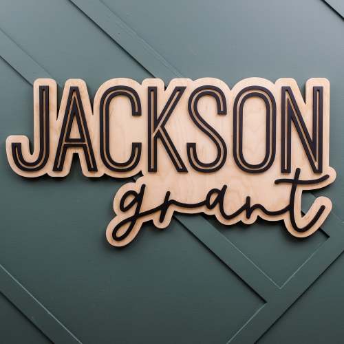 Jackson Grant Outline Name Sign – Swaddle and Nest