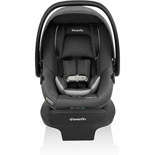 Evenflo LiteMax NXT Rear-Facing Lightweight Preemie and Infant Car Seat 3-30lbs. with SensorSafe. Easy Install with Base (Anchor Gray)