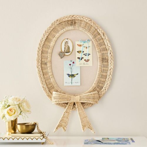 LoveShackFancy Rattan Bow Pinboard (18"x28")