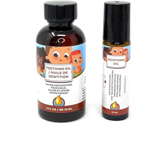 Punkin Butt Baby Teething Oil (2 Oz) and Lavender Soothing Oil (10 ml) Bundle for Sore Gum Relief and to Promote Relaxation and Sleep | All Natural, Organic, Safe for Infants, Chemical-Free