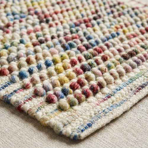 Hand Felted Wool Pebble Rug, Nature Inspired Earthy Decor, Custom Stone Floor Mat