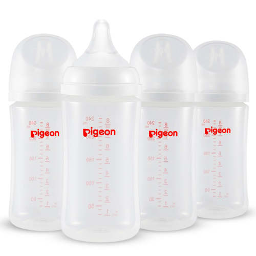 PP Wide Neck Baby Bottle 4 packs,8.1 Oz(3+ months)(Not Glass) – Pigeon