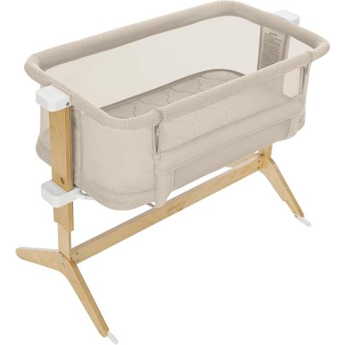 Newton Baby Bassinet & Bedside Sleeper with Mattress & Sheet - Sandstone