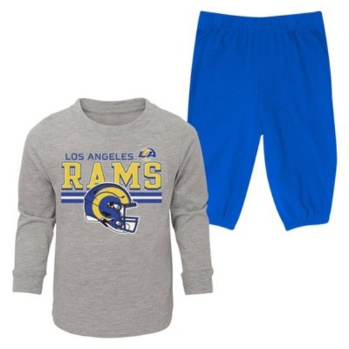 NFL Los Angeles Rams Toddler Boys' 2pk Pant and Long Sleeve T-Shirt Set - 3T