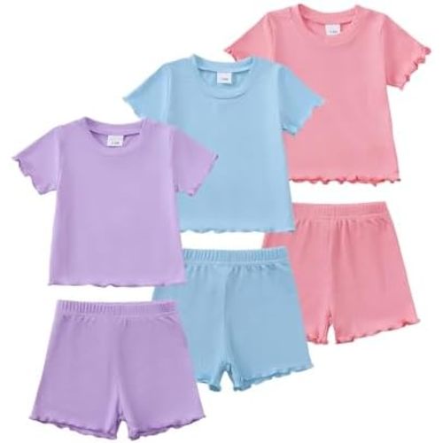 Toddler Baby Girl Boy Summer Clothes Outfits Casual Summer Short Sleeves Tops + Shorts Cute Outfits Set 3M-3T
