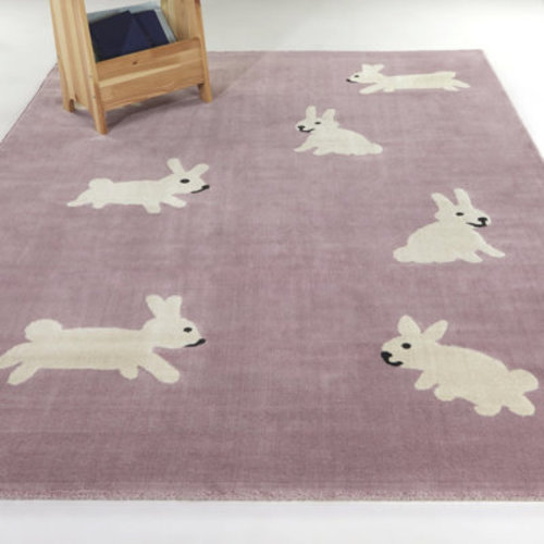 Balta Rugs Hop Lavender Kids Rabbit Area Rug & Reviews | Wayfair