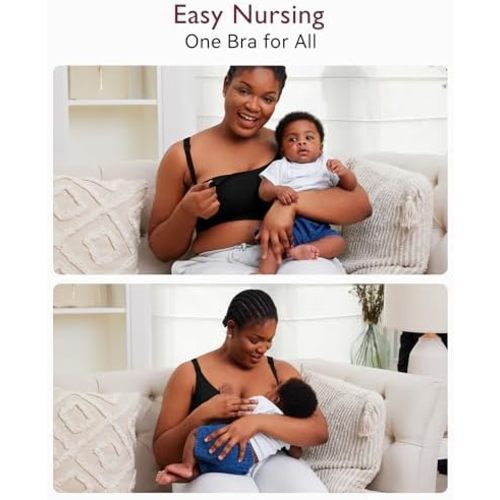 Momcozy Hands Free Pumping Bra, Adjustable Breast-Pumps Holding and Nursing Bra, Pumping & Nursing Bra in One