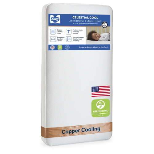 Sealy Celestial Cool 2-Stage Crib Mattress and Toddler Mattress, Cooling Copper Foam