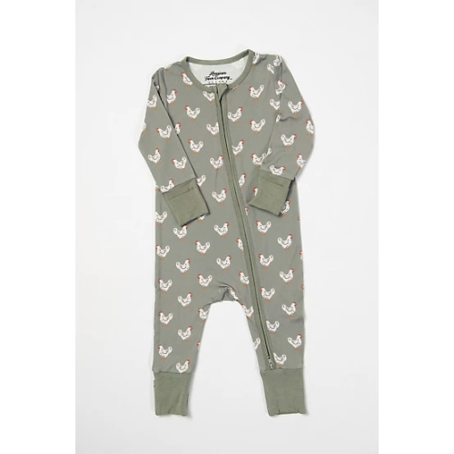 American Farm Company Sage Chicken Bamboo Baby Zippy, 18M,Green at Tractor Supply Co