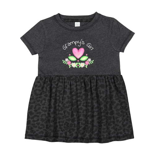 Inktastic Grampy's Girl Heart Flowers Girls Baby Dress