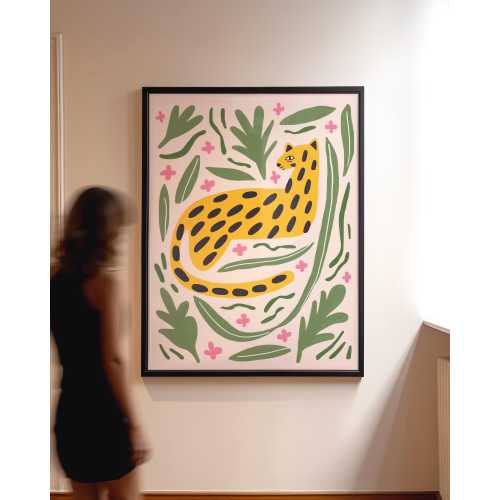 Leopard Cheetah Wall Art Poster, Trendy Abstract Animal Print, Boho Safari Poster, Modern Minimalist Decor, Stylish Wildlife Artwork Print