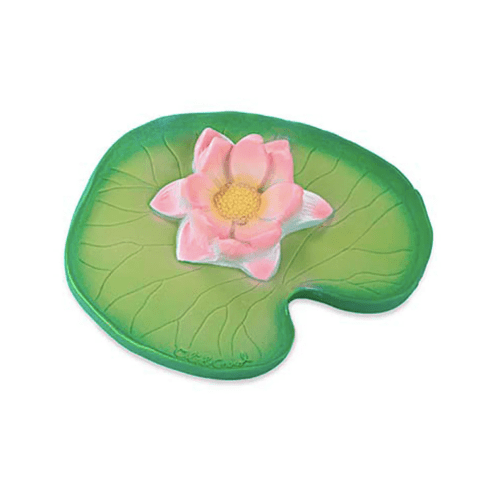 Natural Rubber Water Lily Bath Toy and Teether (Hole-Free for Mold Resistance, Plastic-Free, Biodegradable)
