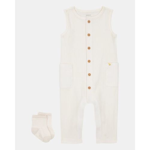 Baby 2-Piece Jumpsuit & Sock Set - Ivory | Carter's