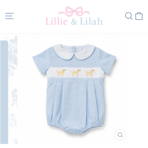 Puppy Blue Gingham Boy Bubble
