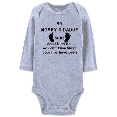 Baby Boys Girls Cotton Romper Newborn Funny Saying Bodysuit Long Sleeve Infant Neutral Jumpsuit 0-12 Months