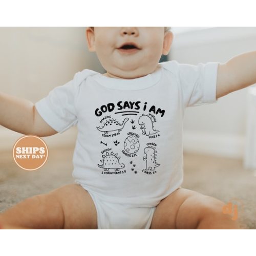 Christian Baby Bodysuit God Says I Am Christian Bodysuit Retro Natural Baby Bodysuit 5783 - Etsy