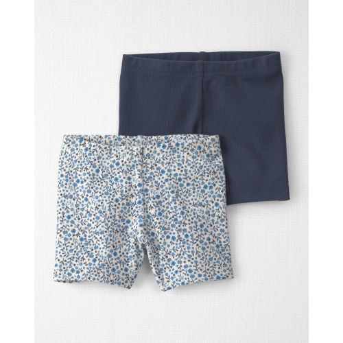 Baby Girl 2-Pack Organic Cotton Ribbed Pedal Shorts - Little Planet | Carter's