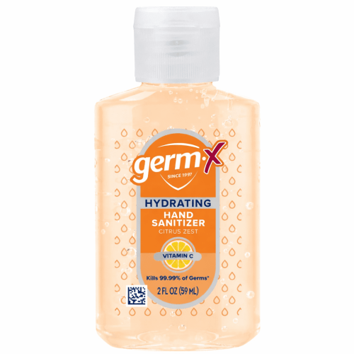 Germ-X Hydrating Hand Sanitizer Gel with Vitamin C, Citrus Zest Scented, 2 fl oz