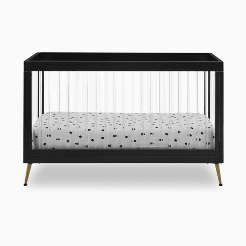 Delta Children Sloane 4-in-1 Acrylic Convertible Crib - Black Ebony/Bronze