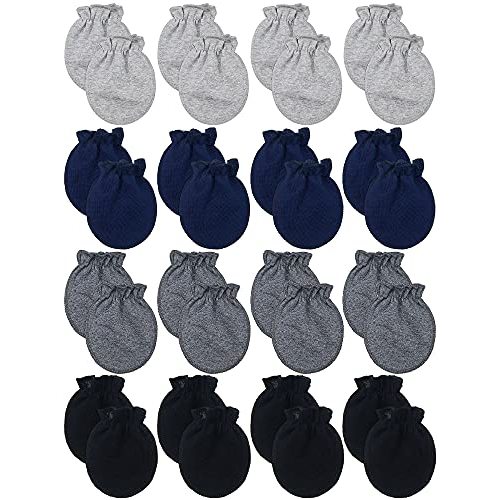 16 Pairs Newborn Baby Cotton Mittens No Scratch Gloves Unisex Newborn Mittens for baby Boys Girls 0-6 Months