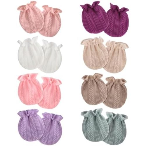 BQUBO Newborn Infant Toddler Mittens No Scratch Cotton Elastic Wrist Gloves Hypoallergenic for 0-6 Months Baby Boys Girls