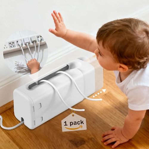 Babylush Power Strip Cover Box(1 Pack) 丨Outlet Covers Baby Proofing丨Outlet Cover Box丨Adjustable Length Childproof Outlet Cover丨Preventing Toddlers from Touching Sockets丨Fits Most Sockets.