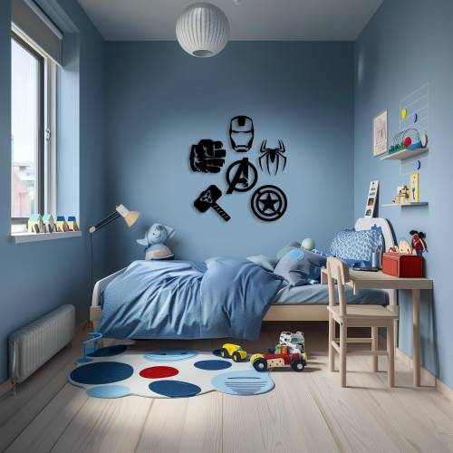 Marvel Avengers Sets of 6 wood wall art , nursery wooden home decor Hulk | Thor | Spiderman| Iron Man | Captain America
