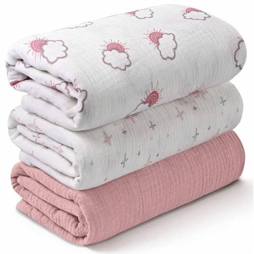 Infant Muslin Swaddle Blanket, Unisex Soft Wrap, Multi-Functional Towel Cloth, Burp Cloth, Bib, Diaper, Stroller And Car Seat Cover - Breathable Comfortable Baby Gift, Suitable For Boys And Girls