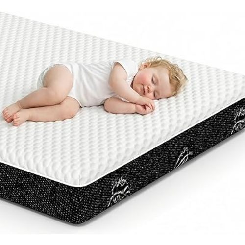 Crib Mattress, 52 x 27 Dual-Sided Memory Foam Baby and Toddler Mattress, Triple Layer Toddler Bed Mattress with Waterproof, Breathable, Removable Machine Washable Cover, Baby Mattresses for Crib