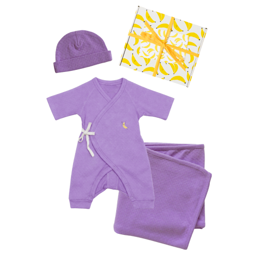 Lilac Pointelle Baby Gift Set