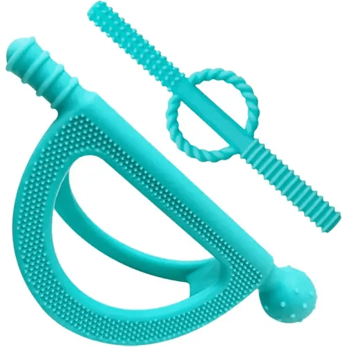 Baby Teether Toys for 0-6 Months, Silicone Teething for Babies 12-18 Months, Chew Infant Teething Relief Straw Tube (2 Pack)
