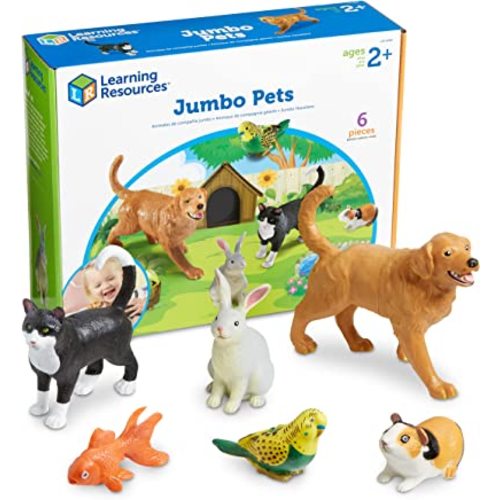 Learning Resources Jumbo Domestic Pets - 6 Pieces, Ages 2+ Preschool Pet Toys, Classroom Desk Pets, Preschool Learning Toys