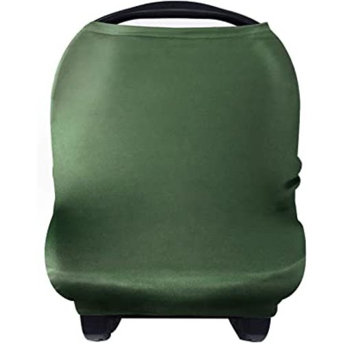 Yoofoss Nursing Cover Breastfeeding Scarf - Baby Car Seat Covers, Infant Stroller Cover, Strechy Carseat Canopy for Boys and Girls (Dark Green)