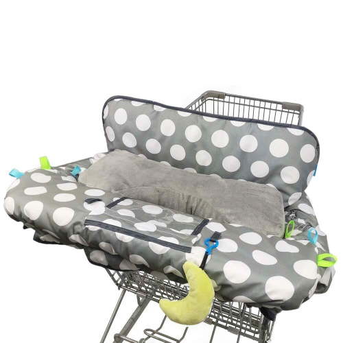 Shopping Cart Cover for Baby, High Chair Cover Grocery Cart Cushion with seat Positioner and Cellphone Holder,dot printing