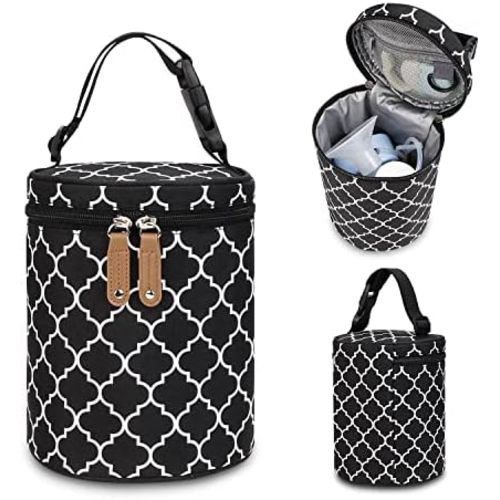 1xBreastmilk Cooler Bag Large Portable Waterproof Baby Bottle Bag,Reusedable Portable Baby Bottle Bag, Waterproof Leak-Proof Storage Bag for Nursing Mother Daycare Travel (Black)