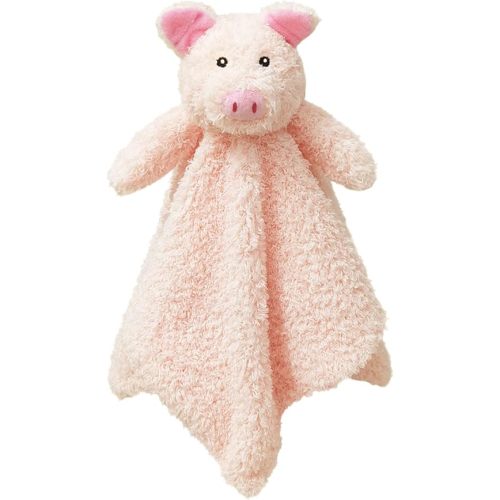 Baby Pink Pig Soft Stuffed Animal Security Blanket, Plush Pig Character Lovey Blanket, Baby Shower/Nursery Gift, Newborn Infant Toddler Snuggle Blankie for Boys Girls, 14 Inches