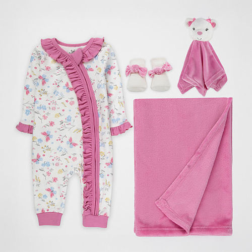 Baby Essentials Baby Girls 4-pc. Baby Clothing Set, Color: Pink - JCPenney