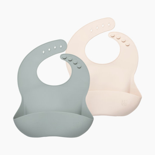 AEIOU Bib (2 Pack) - Sage/Oat Milk