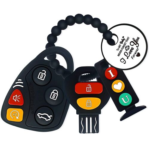Baby Teething Keys Toys 6 to 12 Months,Gothic Car Teether Combo Set,Car Key Remote Toy Controller for Toddler(Gothic) (Gothic, Black)