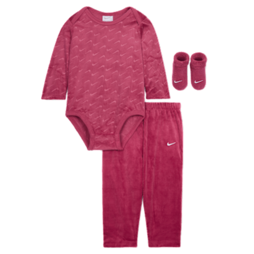 Nike Nike Baby (0-12M) 3-Piece Velour Swoosh Boxed Set